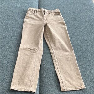 Abercrombie & Fitch High Rise Jeans in Beige
